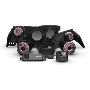 Rockford Fosgate X317-STG6 Audio Kit: PMX-3 Receiver, 1500-Watt Amp, M2 Series Color Optix Multicolor LED Lighted Front, Rear Horn Speakers & Dual Subs for Select Can-Am X3 Models (2017-2022)