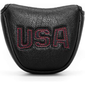 Golf Putter Cover, Putter Headcovers Golf Club Head Covers Putter Headcover for Blade Leather Golf Mallet Putter Head Covers with Magnetic for All Brands USA Style