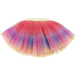 Tutu Skirt Girls 3 Layers Sparkle Tulle Skirt Ballet Dance Dress Princess Skirt for Toddler Girls