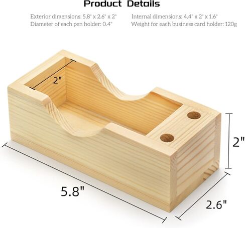 AVLA 4 حامل بطاقات عمل، حامل عرض بطاقات عمل خشبي لسطح المكتب، منظم بطاقات عمل خشبي مع فتحات قلم رصاص للمكتب، المكتب، الطاولة، عدادات الاستقبال، المنزل، المدرسة in Kuwait