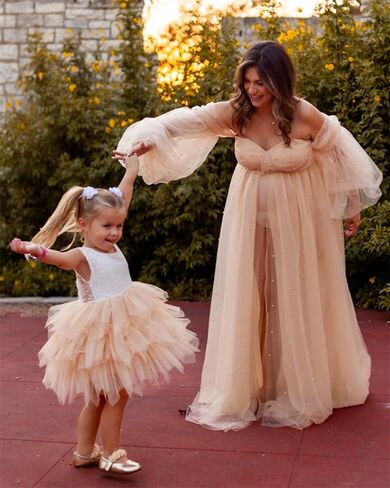 2Bunnies Girl Peony Lace Back A-Line Tiered Tutu Tulle Party Flower Girl Dress in Saudi Arabia