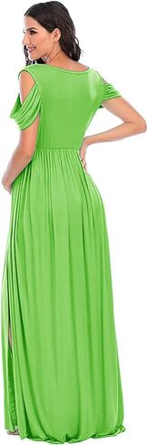 ZIUMUDY Maternity Off Shoulder V Neck Wraped Photography Photoshoot Dress Maxi Baby Shower Dress in Kuwait