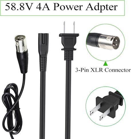 H HAILONG 58.8 فولت 2A 4A شاحن بطارية 3-Pin XLR موصل محول الطاقة ل 52 فولت دراجة كهربائية بطارية ليثيوم أيون in Kuwait