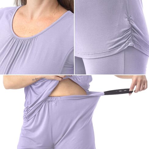 SUNNYBUY Womens Maternity Nursing Pajamas Set 3 Piece Breastfeeding PJS | Pregnancy Must Haves, Labor & Delivery Essentials, Going Home Outfit, Postpartum Lounge Set in Saudi Arabia