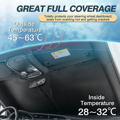 مظلة شمسية للزجاج الأمامي من Cartist تناسب سيارة Toyota Grand Highlander لعام 2024، مظلة شمسية قابلة للطي لسيارات الدفع الرباعي، كتلة عاكسة للأشعة فوق البنفسجية، واقي حاجب للأشعة فوق البنفسجية، ملحقات عازلة قابلة للطي in Saudi Arabia