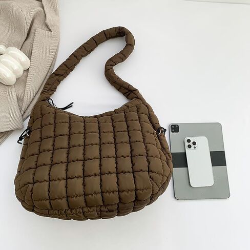Juoxeepy Quilted Tote Bag Large Puffer Crossbody Bag Women Quilted Carryall Puffy Shoulder Bag Padding Hobo Bag in Kuwait
