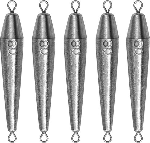 THKFISH Fishing Weights，Inline Trolling Sinkers Fishing Weights Sinkers Double Ringed One Piece Wire Lead Fishing Weights,Torpedo Sinkers Saltwater Freshwater 1oz-3.5oz in Saudi Arabia