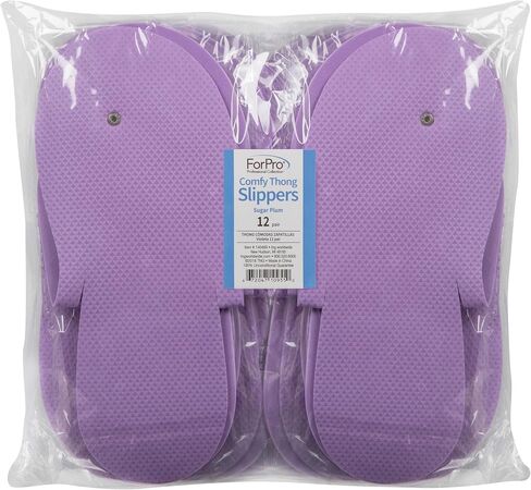 ForPro Comfy Pedi Slippers, Disposable Foam Pedicure Slippers for Nail Salons and Spas, Individually-Wrapped, 12-Pair in Saudi Arabia