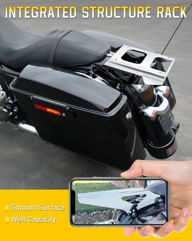 رف الأمتعة، حامل تثبيت قابل للفصل متوافق مع Harley Davidson 2009-2013 CVO Street Glide Road Glide Road King Electra Glide Standard FLHT، أسود in Kuwait