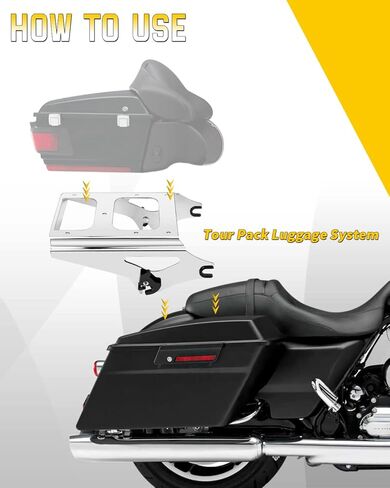 رف الأمتعة، حامل تثبيت قابل للفصل متوافق مع Harley Davidson 2009-2013 CVO Street Glide Road Glide Road King Electra Glide Standard FLHT، أسود in Kuwait