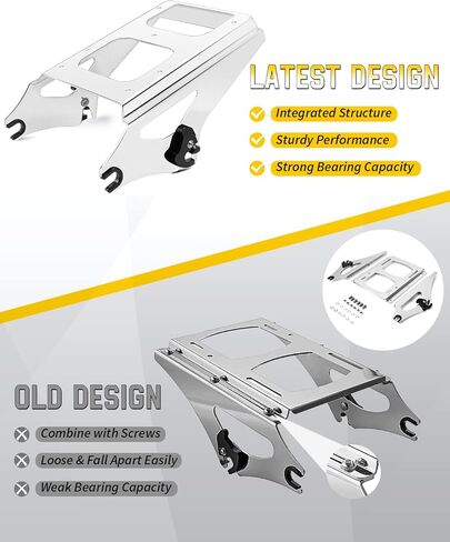رف الأمتعة، حامل تثبيت قابل للفصل متوافق مع Harley Davidson 2009-2013 CVO Street Glide Road Glide Road King Electra Glide Standard FLHT، أسود in Kuwait