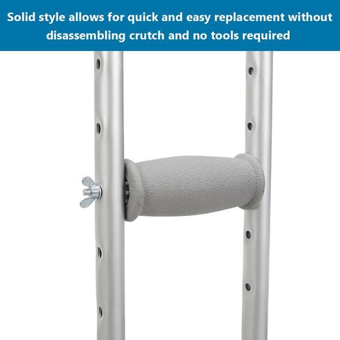 Crutch Hand Grips Kits, Elderly Solid Replacement Cushion Handles Cane Handgrips Adjustable Aluminum Crutch, 2 Pcs in Saudi Arabia
