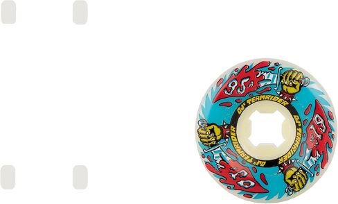 OJ Wheels Team Rider 95a Skateboard Wheels - White/Blue - 61mm in Kuwait
