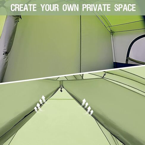 خيمة كابينة PORTAL تتسع لـ 10 أشخاص، خيمة تخييم عائلية سهلة الإعداد، مقاومة للماء/الرياح/غرفتين/خيمة نوافذ شبكية كبيرة مع حقيبة حمل، خيمة عائلية للتخييم/المشي لمسافات طويلة، أزرق/أخضر in Kuwait