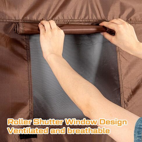 6 قطع من ألواح الرياح مقاس 66.9 × 57.5 بوصة مقاومة للطقس، لوحة شاشة للخيمة، لوحات رياح محمية من الأشعة فوق البنفسجية ومقاومة للماء، لوحة جدارية جانبية لشاشة الرياح مع نافذة، ملحق فقط، بني in Kuwait