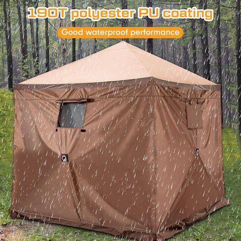 6 قطع من ألواح الرياح مقاس 66.9 × 57.5 بوصة مقاومة للطقس، لوحة شاشة للخيمة، لوحات رياح محمية من الأشعة فوق البنفسجية ومقاومة للماء، لوحة جدارية جانبية لشاشة الرياح مع نافذة، ملحق فقط، بني in Kuwait