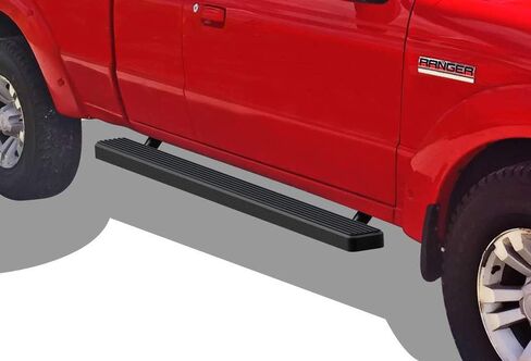 APS IBFZ5960 عتبة جانبية للوحة الجري باللون الأسود مقاس 4 بوصات (الجيل الثالث من iBoard، لسيارة Ford Ranger Super Cab ذات 4 أبواب مختارة، من الألومنيوم) in Saudi Arabia