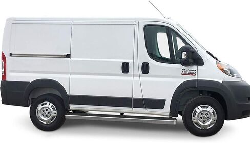 لوحات تشغيل APS مقاس 6 بوصة باللون الأسود غير اللامع متوافقة مع Ram ProMaster 2014-2023 بالحجم الكامل Van 118 بوصة قاعدة العجلات 3 أبواب فقط (قضبان Nerf وخطوات جانبية وقضبان جانبية) in Saudi Arabia
