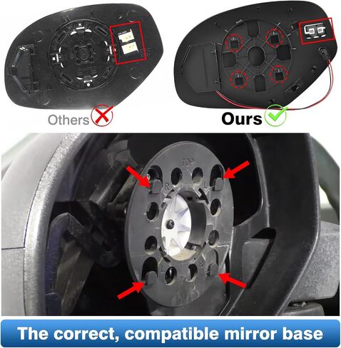 GM1324138 Driver Left Side Mirror Glass Replacement for 2007-2013 Chevy Silverado Avalanche Suburban Tahoe GMC Sierra Yukon 1500 2500HD 3500HD Cadillac Escalade, Heated Glass with Turn Signal Light in Saudi Arabia
