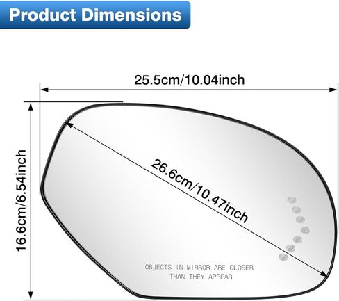 GM1324138 Driver Left Side Mirror Glass Replacement for 2007-2013 Chevy Silverado Avalanche Suburban Tahoe GMC Sierra Yukon 1500 2500HD 3500HD Cadillac Escalade, Heated Glass with Turn Signal Light in Saudi Arabia