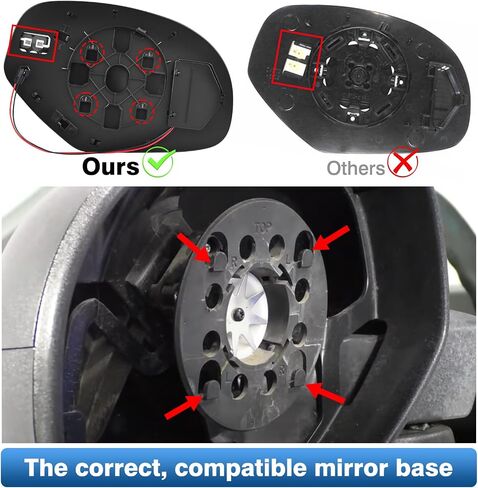 GM1324138 Driver Left Side Mirror Glass Replacement for 2007-2013 Chevy Silverado Avalanche Suburban Tahoe GMC Sierra Yukon 1500 2500HD 3500HD Cadillac Escalade, Heated Glass with Turn Signal Light in Saudi Arabia