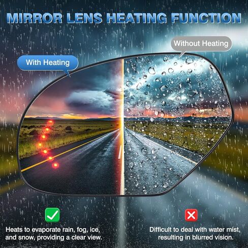 GM1324138 Driver Left Side Mirror Glass Replacement for 2007-2013 Chevy Silverado Avalanche Suburban Tahoe GMC Sierra Yukon 1500 2500HD 3500HD Cadillac Escalade, Heated Glass with Turn Signal Light in Saudi Arabia
