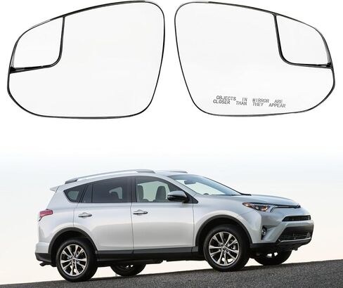 87961-42D20 & 87931-42D50 زجاج مرآة ساخن من الجانب الأيسر والأيمن مع رؤية جانبية للنقطة العمياء مناسب لتويوتا 2016-2018 Rav4/2014-2020 4 عداء in Kuwait