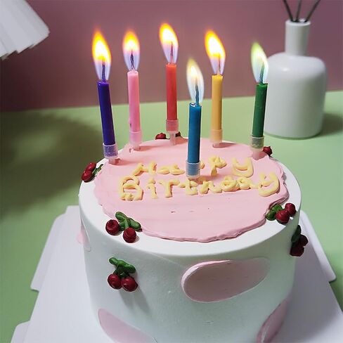 12 قطعة من شموع عيد الميلاد الملونة، شموع عيد ميلاد سعيد، شموع كعكة بدون دخان، شموع كعكة إبداعية لتزيين حفلات أعياد الميلاد والذكرى السنوية للأطفال، عشاق الآباء والأطفال in Kuwait