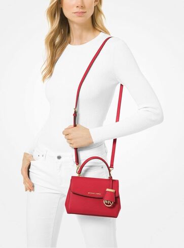 مجموعة مايكل كورس من جلد سافيانو قرمزي Jet Set Ava Extra Small XS Crossbody in Kuwait