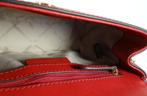 مجموعة مايكل كورس من جلد سافيانو قرمزي Jet Set Ava Extra Small XS Crossbody in Kuwait