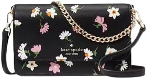 Kate Spade Madison Small Flap Crossbody Chain Shoulder Bag Black Floral Waltz in Saudi Arabia