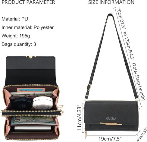 PORT&LOTUS Crossbody Handbag for Women PU Leather Bag in Saudi Arabia