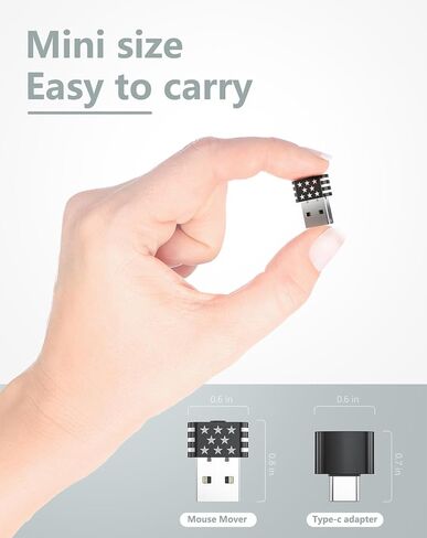 Geyes Mouse Jiggler Undetectable,Mouse Mover Device Has Two Swing Modes Jiggle and Multi-Track,Keeps for MacBook Computer Laptop Awake, Driver-Free, Plug-Play，with Switch,Metal Black in Saudi Arabia