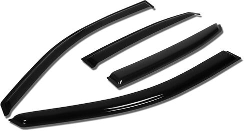 DNA MOTORING WVS-T2-0072 Vent Window Visor Deflector Rain/Sun Guard (4pcs, Dark Smoke), 1 Pack in Saudi Arabia