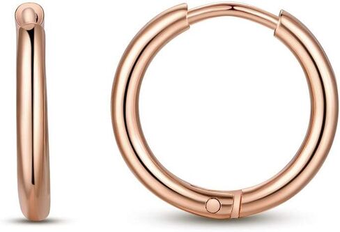 Stainless Steel Small Huggie Hoop Earrings for Women Men Cartilage Hoop Earring, 6-12mm Diameter in Kuwait