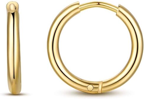 Stainless Steel Small Huggie Hoop Earrings for Women Men Cartilage Hoop Earring, 6-12mm Diameter in Kuwait