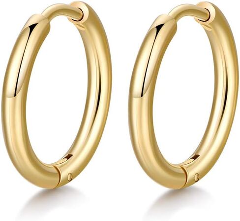 Stainless Steel Small Huggie Hoop Earrings for Women Men Cartilage Hoop Earring, 6-12mm Diameter in Kuwait