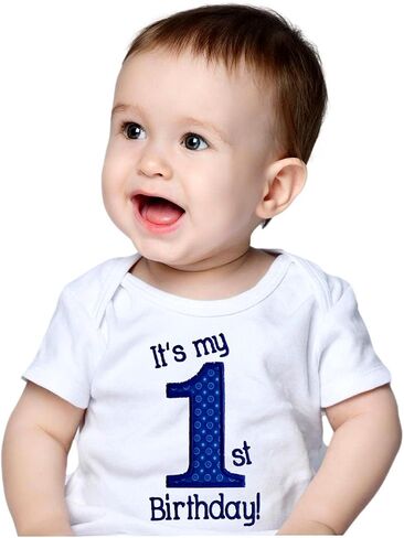 First Birthday Embroidered Year One Bodysuit for Baby Boys Turning 1 in Kuwait