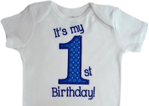 First Birthday Embroidered Year One Bodysuit for Baby Boys Turning 1 in Kuwait