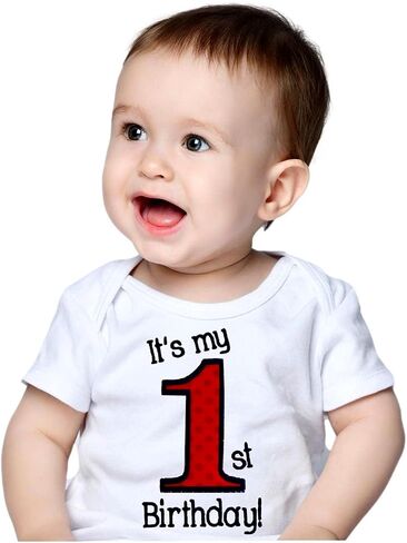 First Birthday Embroidered Year One Bodysuit for Baby Boys Turning 1 in Kuwait