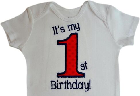 First Birthday Embroidered Year One Bodysuit for Baby Boys Turning 1 in Kuwait