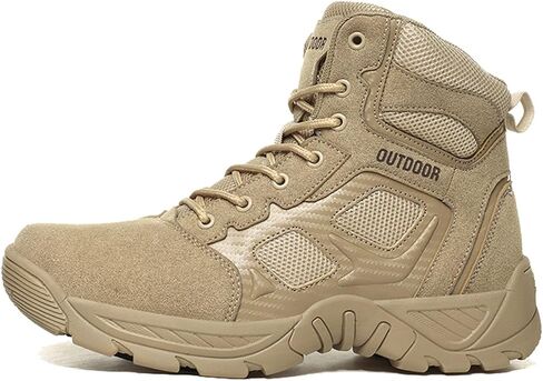 Men's Hiking Boots Lightweight Mid Ankle Trekking Outdoor Non-slip Tactical Combat Boots in Saudi Arabia