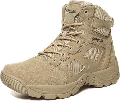 Men's Hiking Boots Lightweight Mid Ankle Trekking Outdoor Non-slip Tactical Combat Boots in Saudi Arabia