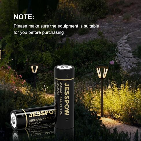 14430 Battery, 14430 3.2V 450mAh LiFePo4 Rechargeable Solar Batteries 4 Pack for for Solar Panel Outdoor Garden Lights, Solar Panel Light, Tooth Brush, Shaver, Flashlight (NOT AA Battery) in Saudi Arabia