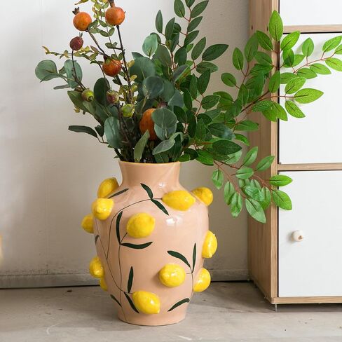 Blueberry Ceramic Vase, Fruit Floor Vase for Modern Home Decor, Decorative Pottery Vase for Flowers, Dried Flowers, Greenery, Large Vases for Centerpieces Living Room in Saudi Arabia