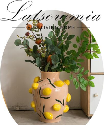 Blueberry Ceramic Vase, Fruit Floor Vase for Modern Home Decor, Decorative Pottery Vase for Flowers, Dried Flowers, Greenery, Large Vases for Centerpieces Living Room in Saudi Arabia