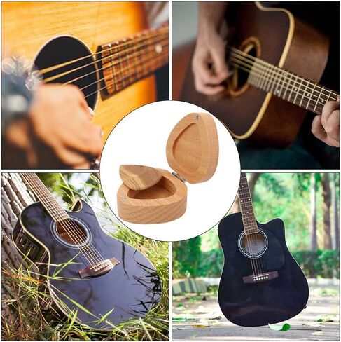 صندوق اختيارات الجيتار، صندوق اختيار جيتار على شكل قلب من خشب الزان، صندوق تخزين بليكتروم من أجل اختيارات الجيتار القياسية in Saudi Arabia