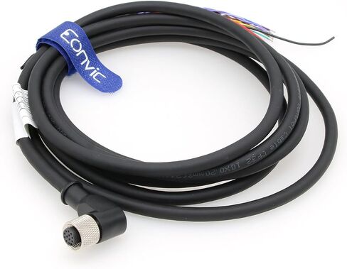 كاميرا Eonvic Cognex كابل إدخال/إخراج الطاقة 24 فولت CCB-PWRIO الزاوية اليمنى M12 12 دبوس أنثى رمز لفتح أجهزة الاستشعار البصرية من سلسلة 2000 في البصر 7000 8000 (2M) in Kuwait