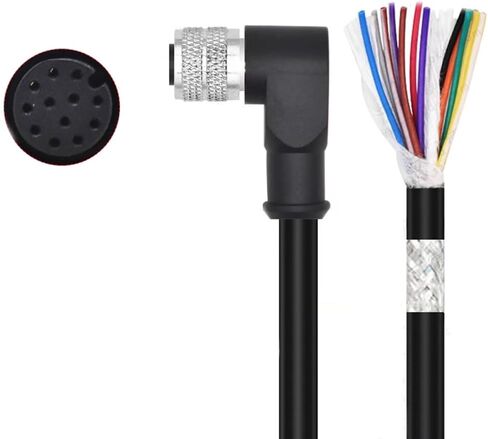 كاميرا Eonvic Cognex كابل إدخال/إخراج الطاقة 24 فولت CCB-PWRIO الزاوية اليمنى M12 12 دبوس أنثى رمز لفتح أجهزة الاستشعار البصرية من سلسلة 2000 في البصر 7000 8000 (2M) in Kuwait