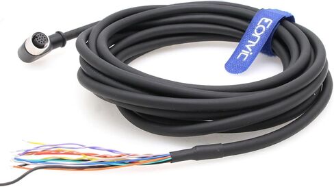 كاميرا Eonvic Cognex كابل إدخال/إخراج الطاقة 24 فولت CCB-PWRIO الزاوية اليمنى M12 12 دبوس أنثى رمز لفتح أجهزة الاستشعار البصرية من سلسلة 2000 في البصر 7000 8000 (2M) in Kuwait